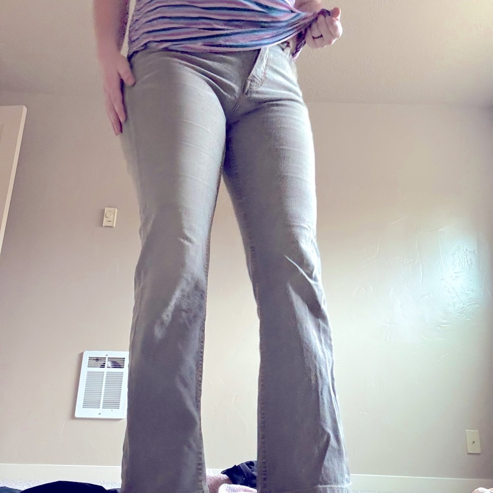 Straight Cut Gray/Green denim Jeans